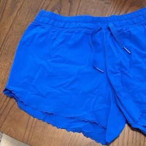 Lululemon Blue Shorts scalloped edges